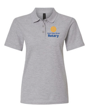 Load image into Gallery viewer, Quad City Rotary Polo Ladies Cut Screenprinted
