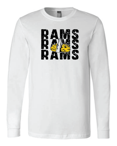 GLITTER Rams Cheer Stacked Long sleeve