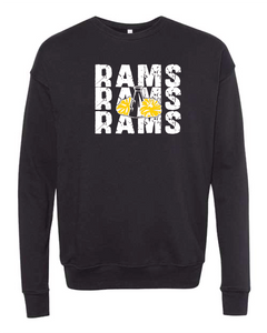 GLITTER Rams Cheer Stacked High Quality Crewneck