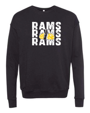 Load image into Gallery viewer, GLITTER Rams Cheer Stacked Crewneck