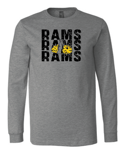 GLITTER Rams Cheer Stacked Long sleeve