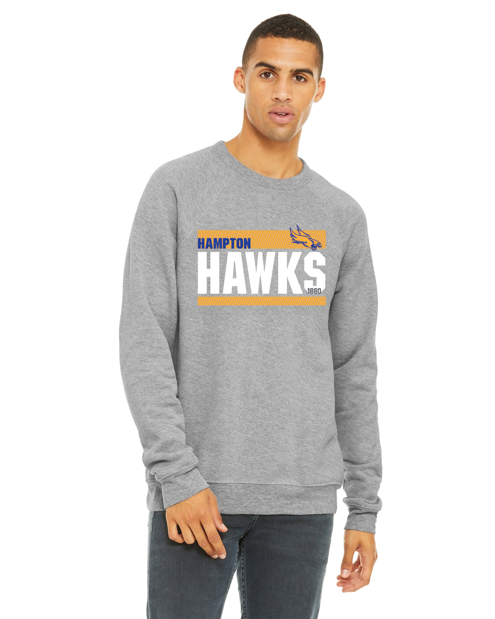 Bella Canvas Adult Crew Neck Hawks three lines