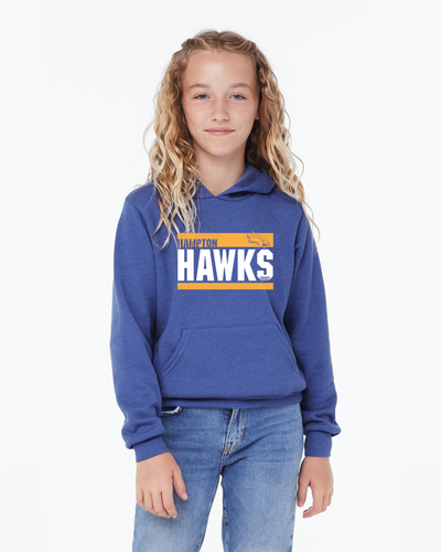 Bella Canvas Youth Hoodie Hawks three lines