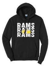 Load image into Gallery viewer, GLITTER Rams Cheer Stacked Hoodie