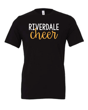 Load image into Gallery viewer, GLITTER Riverdale Rams Cheer t-shirt Script