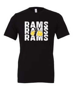 GLITTER Rams Cheer Stacked t-shirt