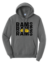 Load image into Gallery viewer, GLITTER Rams Cheer Stacked Hoodie