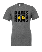 Load image into Gallery viewer, GLITTER Rams Cheer Stacked t-shirt