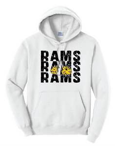 GLITTER Rams Cheer Stacked Hoodie