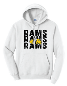GLITTER Rams Cheer Stacked High Quality Hoodie