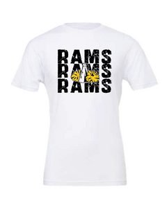 GLITTER Rams Cheer Stacked t-shirt