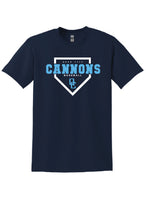 Load image into Gallery viewer, Quad City Cannons Home Plate Box Letters tshirt