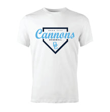 Load image into Gallery viewer, Quad City Cannons Home Plate Script tshirt