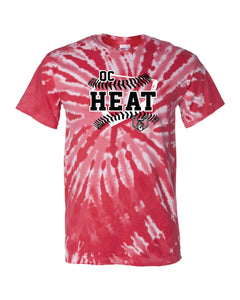 Quad City Heat - "Home Plate" Red Tie-Dye Short Sleeve T-Shirt